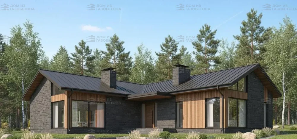 Проект Одноэтажный дом 19 на 11, 129 м2